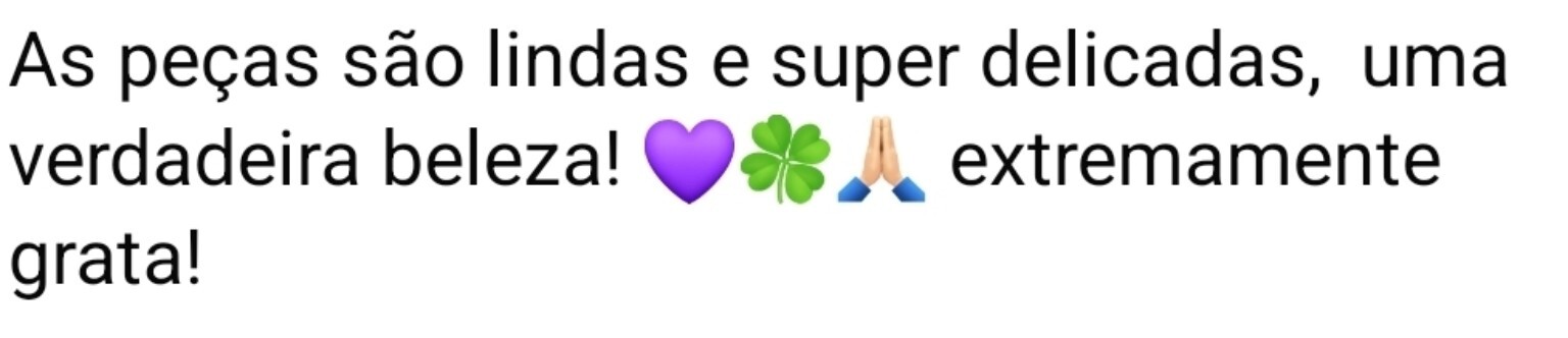 Screenshot de feedback real sobre peças delicadas
